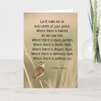 St. Francis of Assisi Prayer Bird Inspirational Card