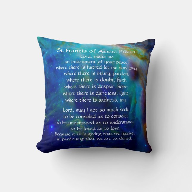 St Francis of Assisi Prayer Cushion (Front)