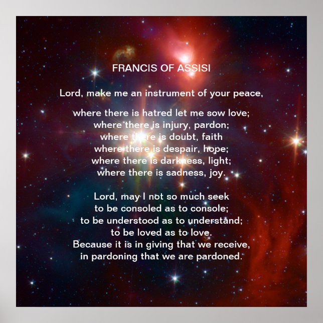 St Francis of Assisi prayer Poster (Front)