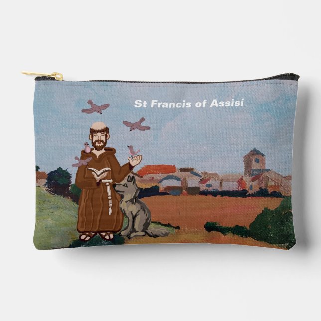 St Francis of Assisi prayerbook rosary Accessory Pouch (Front)