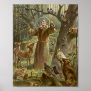 St. Francis of Assisi Preaching to Animals Print