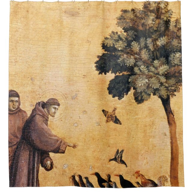 St. Francis Of Assisi Preaching To The Birds Shower Curtain (Front)