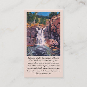 St. Francis of Assisi Purple Green Orange Prayer Business Card