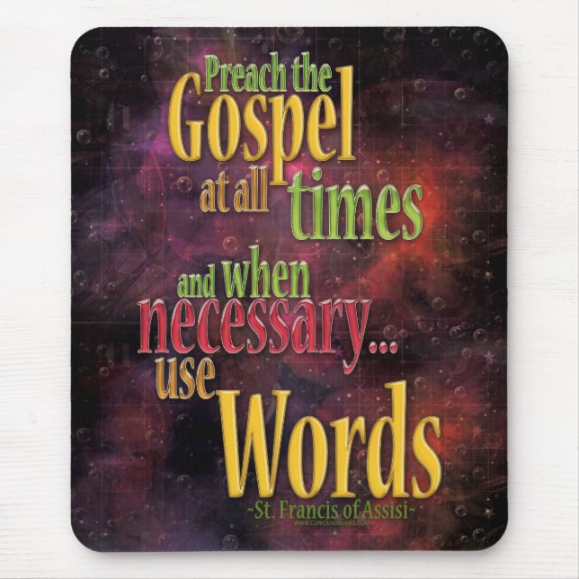 St. Francis of Assisi Quote Mouse Mat (Front)