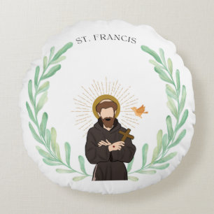 St. Francis of Assisi Round Pillow