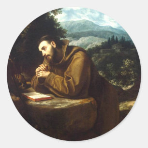 St. Francis of Assisi Seraphic Father Fine Art Classic Round Sticker
