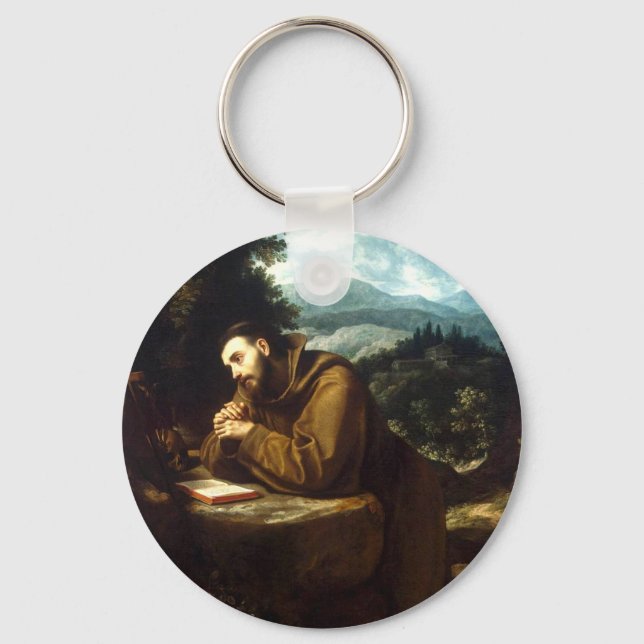 St. Francis of Assisi Seraphic Father Fine Art Key Ring (Front)