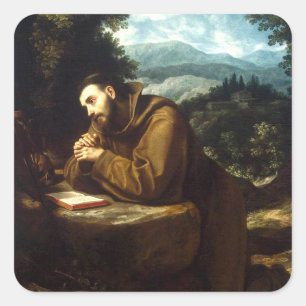 St. Francis of Assisi Seraphic Father Fine Art Square Sticker