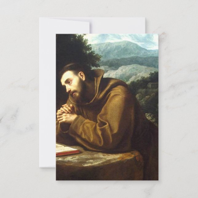 St. Francis of Assisi Seraphic Father Fine Art Thank You Card (Front)