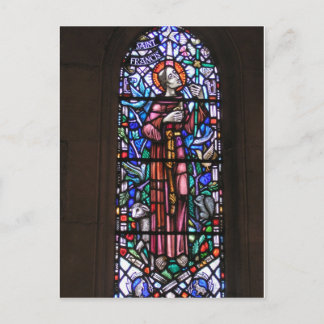 St Francis of Assisi stained glass Postcard