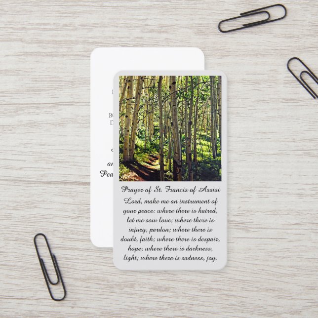 St. Francis of Assisi Sympathy Prayer Card (Front/Back In Situ)