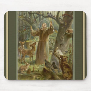 St. Francis of Assisi w/ animals Mouse Mat
