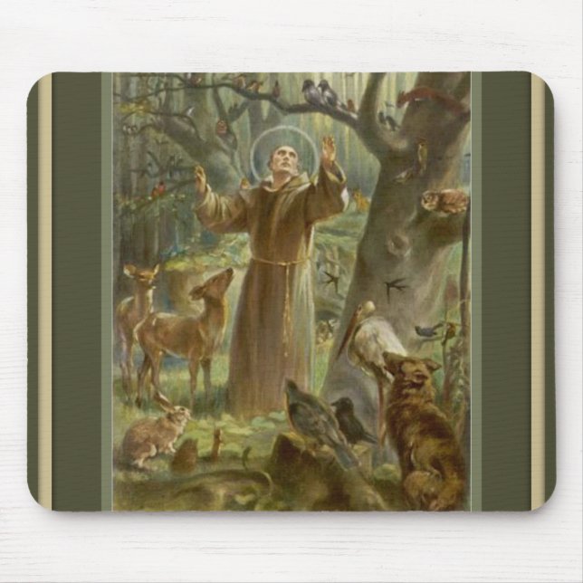 St. Francis of Assisi w/ animals Mouse Mat (Front)