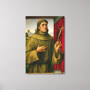 St. Francis of Assissi, c.1490 (tempera on panel) Canvas Print