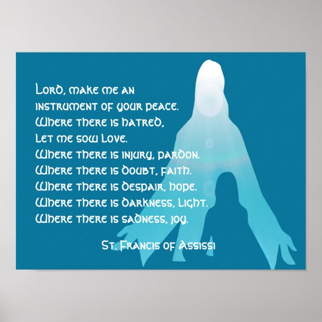 St Francis of Assissi Prayer Poster (Front)