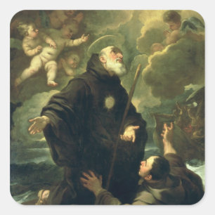 St Francis of Paola, 1416-1507) Square Sticker