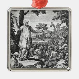 St. Francis of Sales preaching to the Metal Tree Decoration
