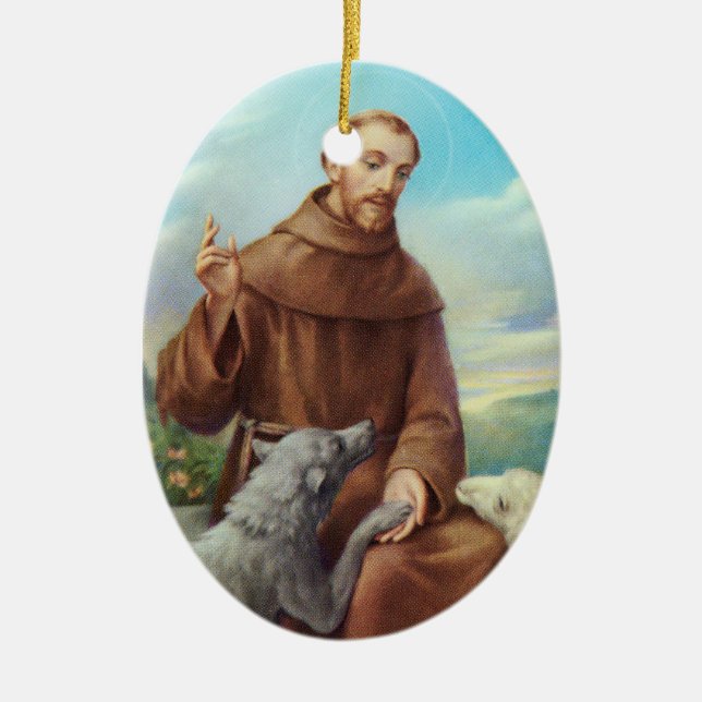 St. Francis Ornament w/prayer (Front)