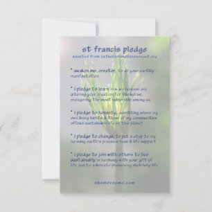 St Francis Pledge / Earth Charter card
