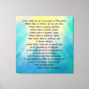 St. Francis' Prayer Canvas Print