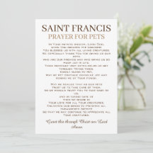 St. Francis Prayer for Pets Flat Card