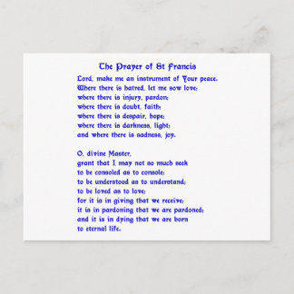 St Francis Prayer Postcard