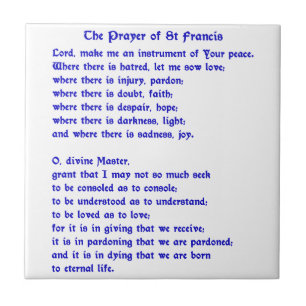 St Francis Prayer Tile