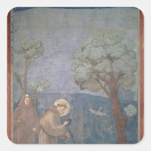 St. Francis Preaching to the Birds, 1297-99 Square Sticker