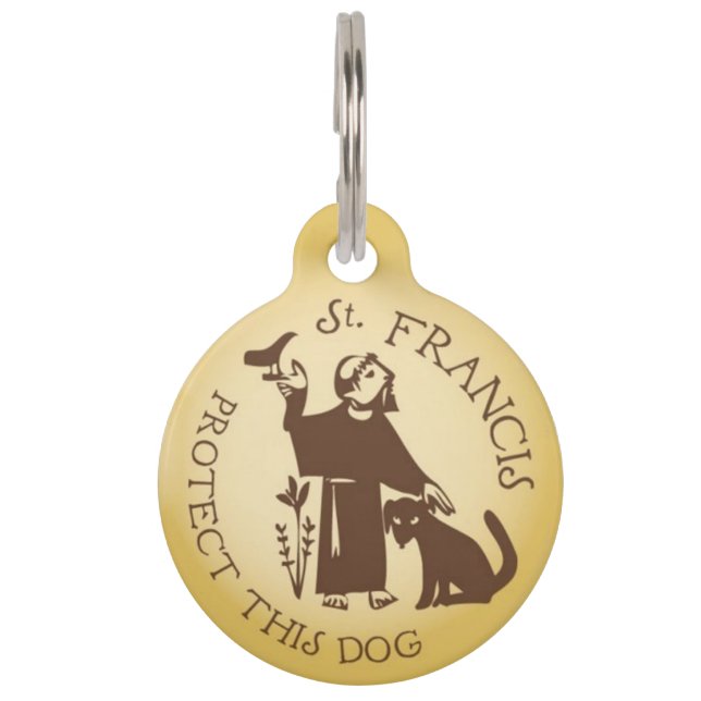 St. Francis Protect This Dog Pet ID Tag (Front)