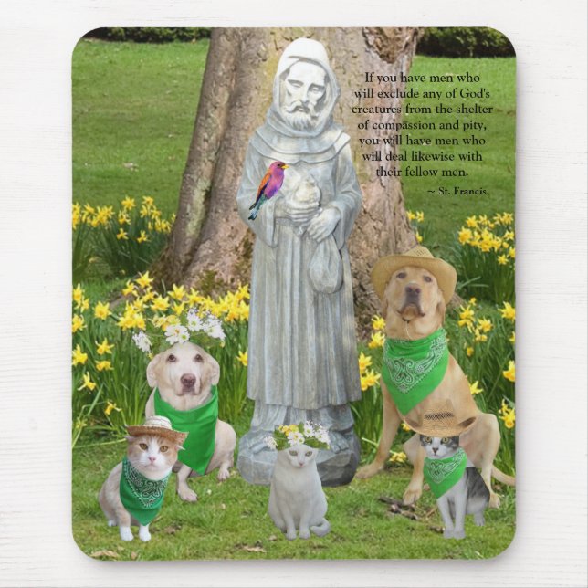 St. Francis Quote Mouse Mat (Front)
