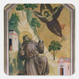 St. Francis Receiving the Stigmata, c.1295-1300 Square Sticker