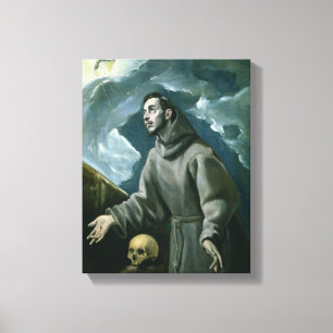 St. Francis Receiving the Stigmata (oil on canvas) Canvas Print
