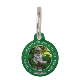 St Francis Safe Pet Protector Name Photo Custom Pet Tag