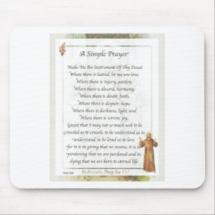 st. francis simple prayer mouse mat