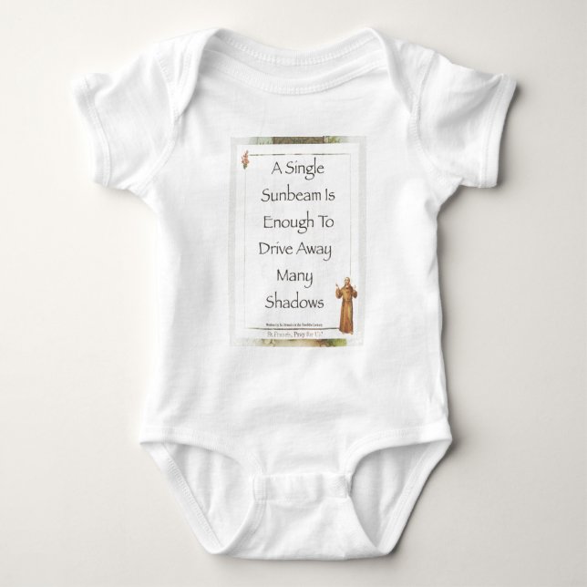 st. francis sunbeam prayer baby bodysuit (Front)
