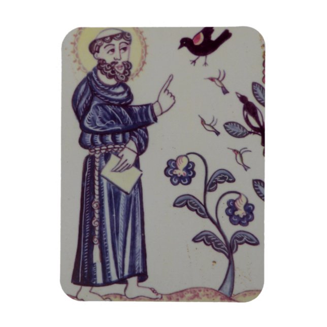 St Francis talking to the Bird Magnet (Vertical)