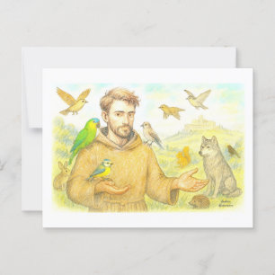St. Francis - the sermon to the birds and animals Postcard