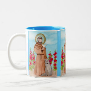 St. Francis Watercolor Two-Tone Coffee Mug