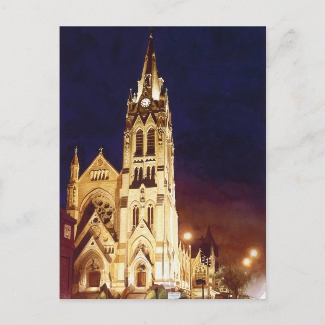 "St. Francis Xavier" Church St. Louis Watercolor Postcard (Front)
