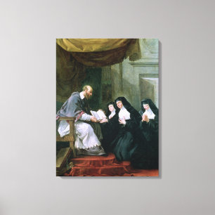 St. Francois de Sales  Giving the Rule Canvas Print