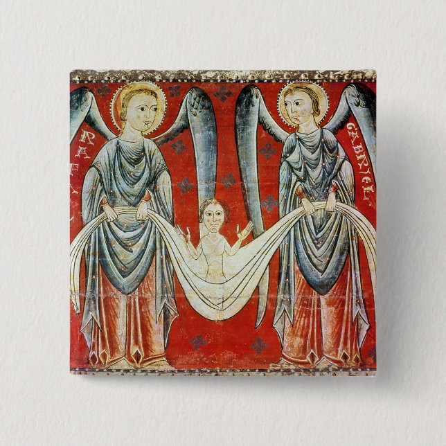 St. Gabriel and St. Raphael, c.1200 15 Cm Square Badge (Front)