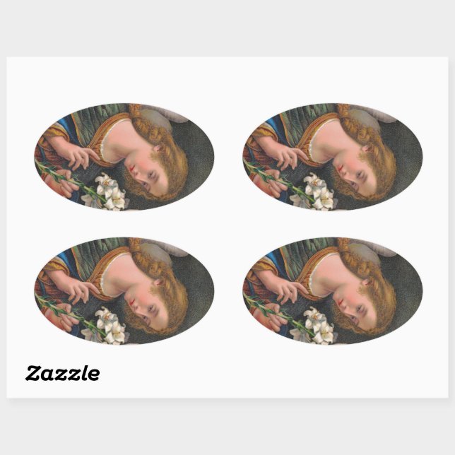 St. Gabriel the Archangel (M 035) Oval Sticker (Sheet)