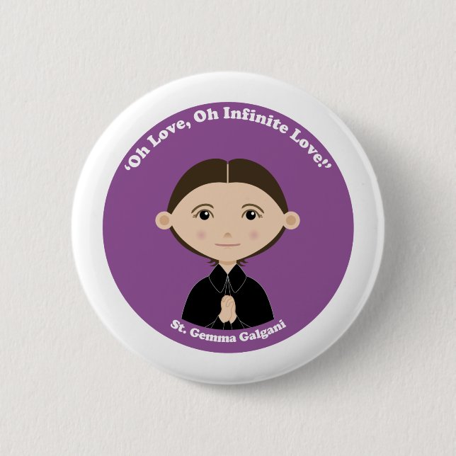 St. Gemma Galgani 6 Cm Round Badge (Front)