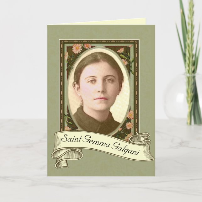 St. Gemma Galgani Saint of Back Pain Holy Card (Front)