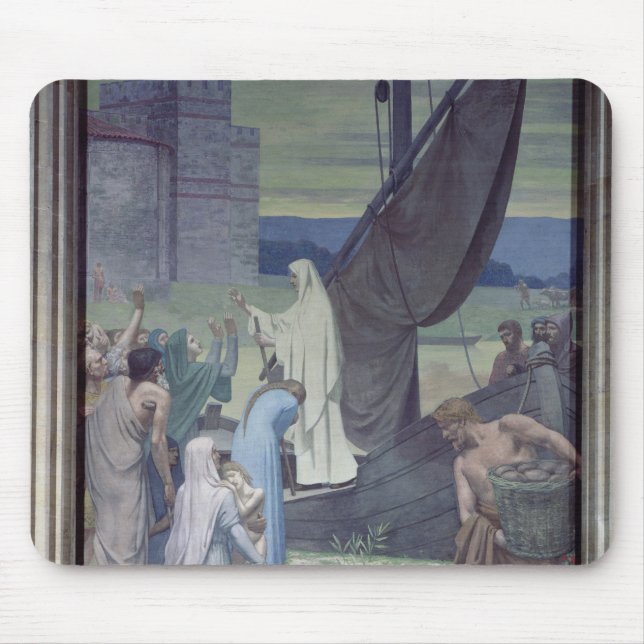 St. Genevieve Bringing Supplies Mouse Mat (Front)