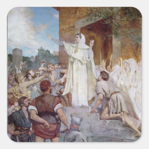 St. Genevieve Calming the Parisians Square Sticker