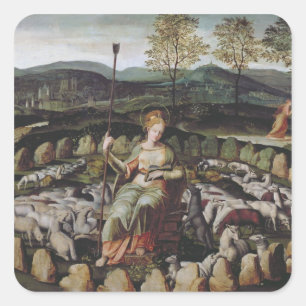 St. Genevieve Guarding her Flock Square Sticker