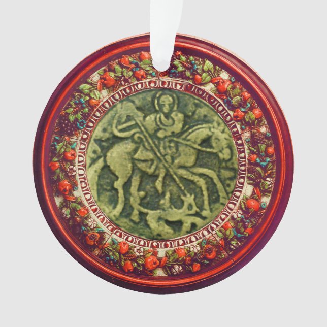 ST.GEORGE AND DRAGON FLORAL CROWN ORNAMENT (Front)