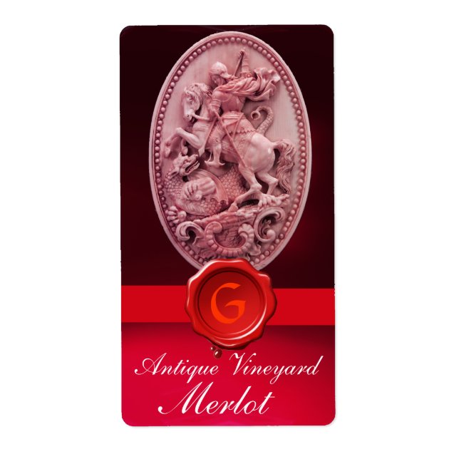 ST.GEORGE AND DRAGON RED WAX SEAL MONOGRAM Wine (Front)