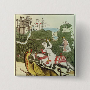 St. George and the Dragon 15 Cm Square Badge